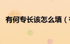 有何专长该怎么填（有何专长一般写什么）