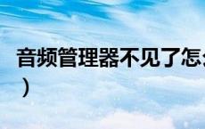 音频管理器不见了怎么办（音频管理器在哪里）