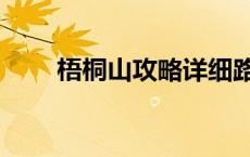 梧桐山攻略详细路线（梧桐山攻略）