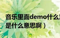 音乐里面demo什么意思（音乐的demo究竟是什么意思啊）