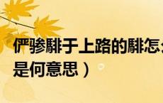 俨骖騑于上路的騑怎么写（俨骖騑于上路中俨是何意思）