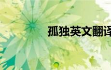 孤独英文翻译（孤独英文）