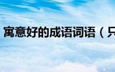 寓意好的成语词语（只要寓意好的成语就行）