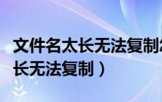 文件名太长无法复制怎么解决问题（文件名太长无法复制）