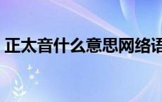 正太音什么意思网络语言（正太音什么意思）