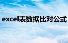 excel表数据比对公式（excel数据比对公式）
