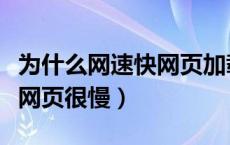 为什么网速快网页加载慢（网速很快但是打开网页很慢）