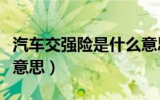 汽车交强险是什么意思呀（汽车交强险是什么意思）