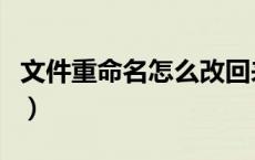 文件重命名怎么改回来（文件重命名怎么恢复）