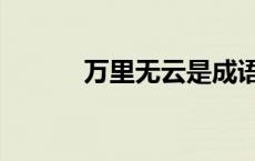 万里无云是成语吗（万里无云）