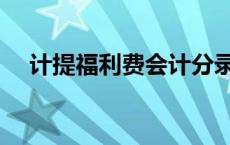 计提福利费会计分录（福利费会计分录）