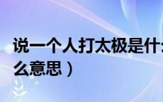 说一个人打太极是什么意思（说人打太极是什么意思）