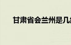 甘肃省会兰州是几线城市（甘肃省会）