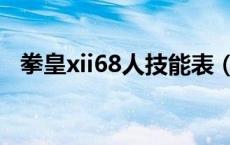 拳皇xii68人技能表（拳皇xii68人完整版）