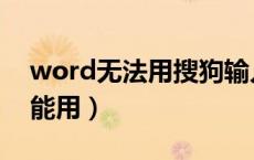 word无法用搜狗输入（word搜狗输入法不能用）