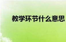 教学环节什么意思（什么是教学环节）