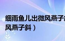 细雨鱼儿出微风燕子斜的情感（细雨鱼儿出微风燕子斜）