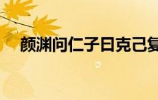 颜渊问仁子曰克己复礼为仁翻译（颜渊）