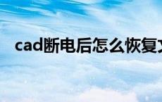cad断电后怎么恢复文件（怎么恢复文件）