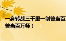 一身转战三千里一剑曾当百万师出自（一身转战三千里一剑曾当百万师）