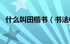 什么叫田楷书（书法中的田楷是什么意思）