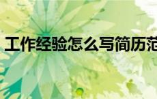 工作经验怎么写简历范文（工作经验怎么写）