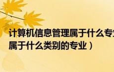 计算机信息管理属于什么专业大类（计算机信息管理专业是属于什么类别的专业）
