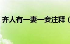 齐人有一妻一妾注释（齐人有一妻一妾翻译）