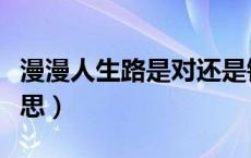 漫漫人生路是对还是错（漫漫人生路是什么意思）