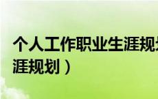 个人工作职业生涯规划总结（个人工作职业生涯规划）