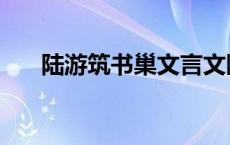 陆游筑书巢文言文断句（陆游筑书巢）