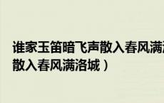 谁家玉笛暗飞声散入春风满洛城的下一句（谁家玉笛暗飞声散入春风满洛城）