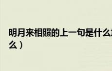 明月来相照的上一句是什么意思（明月来相照的上一句是什么）