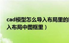 cad模型怎么导入布局里的图框里（cad模型里面图怎么放入布局中图框里）