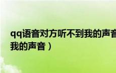 qq语音对方听不到我的声音怎么回事（qq语音对方听不到我的声音）