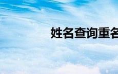 姓名查询重名（人名查询）