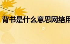 背书是什么意思网络用语（背书是什么意思）