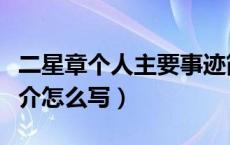 二星章个人主要事迹简介怎么写（个人事迹简介怎么写）