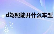 d驾照能开什么车型（D驾照能开什么车）
