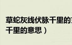 草蛇灰线伏脉千里的玄幻小说（草蛇灰线伏脉千里的意思）