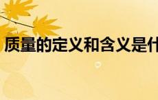 质量的定义和含义是什么（质量定义是什么）