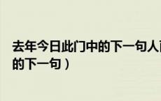 去年今日此门中的下一句人面桃花相映红（去年今日此门中的下一句）