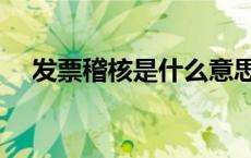 发票稽核是什么意思（稽核是什么意思）