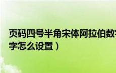 页码四号半角宋体阿拉伯数字怎么设置（半角宋体阿拉伯数字怎么设置）