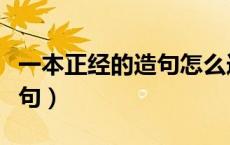 一本正经的造句怎么造（一本正经的意思并造句）