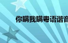 你瞒我瞒粤语谐音（你瞒我瞒歌词）