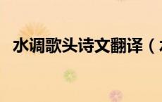 水调歌头诗文翻译（水调歌头翻译和原文）