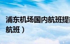 浦东机场国内航班提前多久到（浦东机场国内航班）
