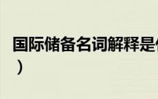 国际储备名词解释是什么（国际储备名词解释）