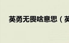 英勇无畏啥意思（英勇无畏是什么意思）
